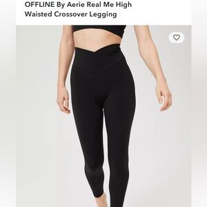 aerie Black High-Waist Crossover Leggings